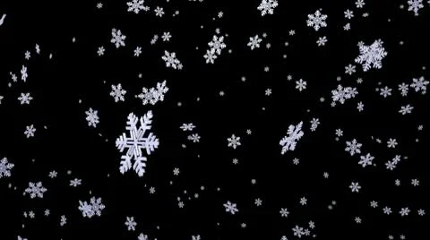 Falling snowflakes background. Loopable and with alpha matte Stock Footage
