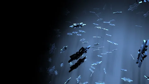 Falling snowflakes in the beams of a lantern Stock Footage 282743687