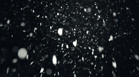 Falling snowflakes on black background Stock Footage 68030581