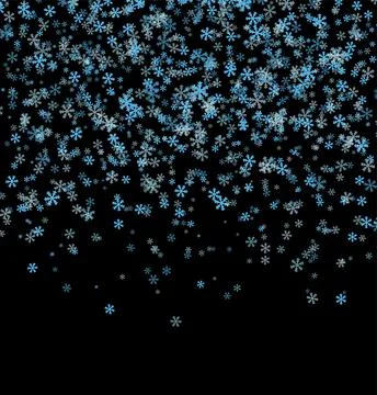 Falling snowflakes on black background. Stock Illustration