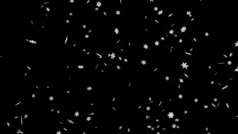 Falling snowflakes on black background. Snowfall on black background. Stock Illustration