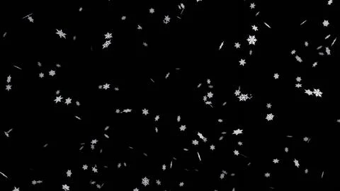 Falling snowflakes on black background. Snowfall on black background. Stock Illustration