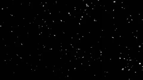 Falling snowflakes on black background. Snowfall on black background. Stock Illustration