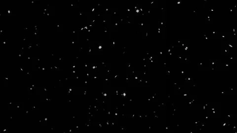Falling snowflakes on black background. Snowfall on black background. Stock Illustration