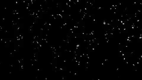 Falling snowflakes on black background. Snowfall on black background. 库存插图
