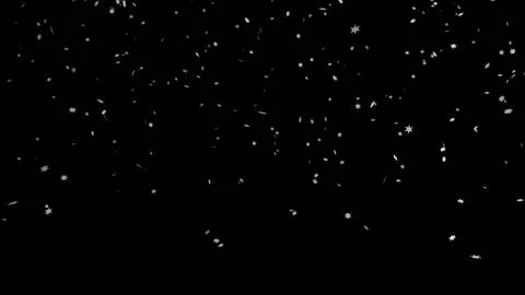Falling snowflakes on black background. Snowfall on black background. Stock Illustration