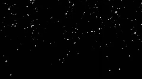 Falling snowflakes on black background. Snowfall on black background. Stock Illustration