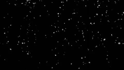 Falling snowflakes on black background. Snowfall on black background. Illustrazione stock