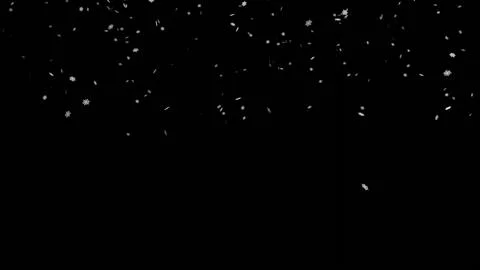 Falling snowflakes on black background. Snowfall on black background. Stock Illustration