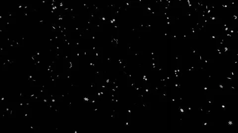 Falling snowflakes on black background. Snowfall on black background. Stock Illustration