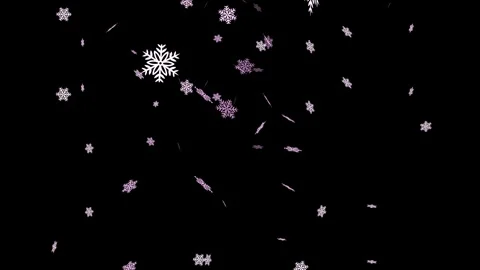 Falling snowflakes on black background winter season snow decoration Stock Footage 327572194