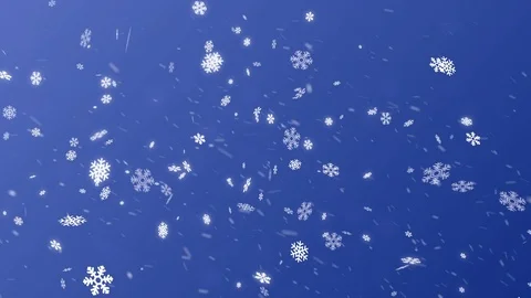 Falling snowflakes on the blue background Stock Footage 82474751