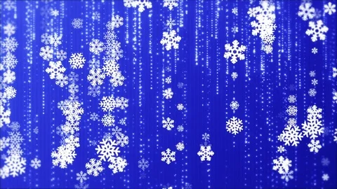 Falling snowflakes on the blue background Stock Footage 82894377