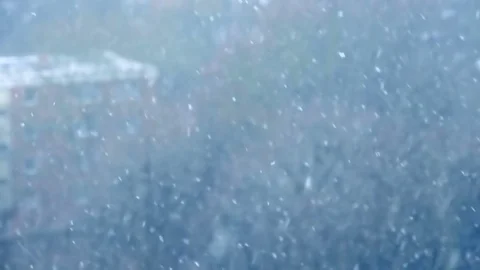 Falling snowflakes, Blurred background Stock Footage 83369264