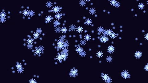 Falling snowflakes on dark blue background, winter holiday abstract footage Video stock 330081767