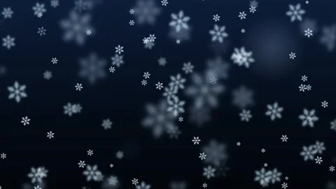 Falling snowflakes on dark blue background Stock Footage 343719166