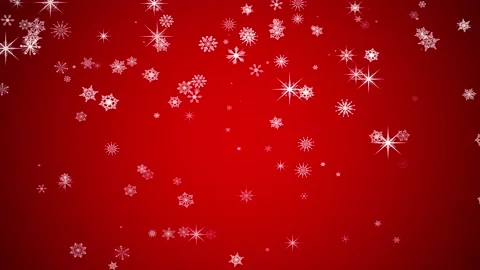 Falling snowflakes on festive red background Stock Footage 164533231
