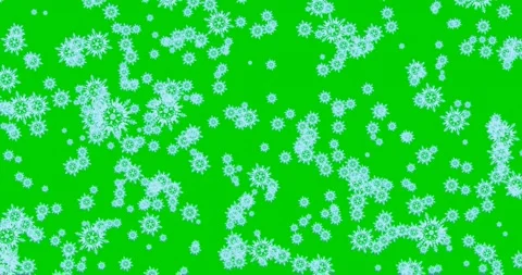 Falling snowflakes. Green Screen Effects. Animated 4K Stock Footage