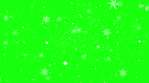 Falling snowflakes on green screen Stock Footage 340749150