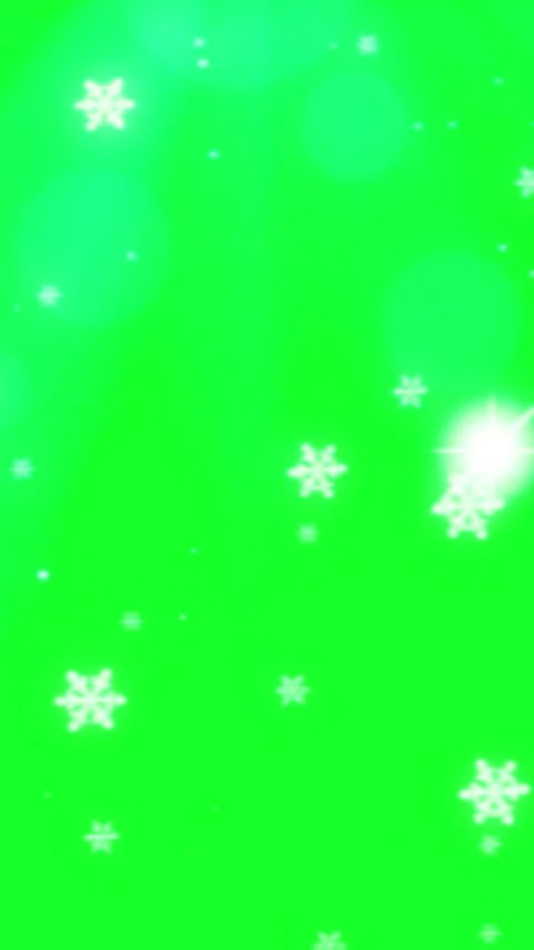 Falling snowflakes on green screen vertical video Stock Footage 332170992