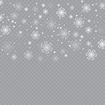 Falling snowflakes icon set collection in flat style. Christmas snowfall ve.. Stockillustratie