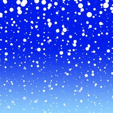 Falling Snowflakes Illustration on Light Blue Background Design Illustrazione stock