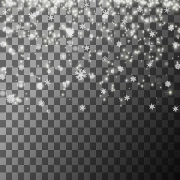 Falling snowflakes isolated Stock Illustration