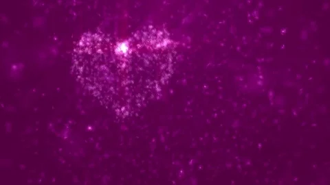 Falling snowflakes join in the shape of hearts. Looping 3d animation. Vidéo 83532324