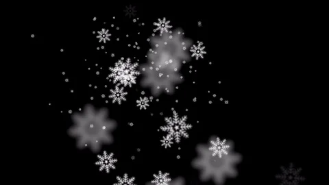Falling snowflakes loop on black background Stock Footage 83479780