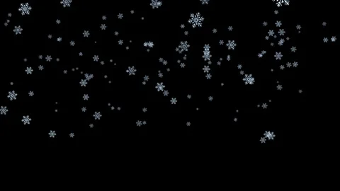 Falling snowflakes motion on black background animation footage Stock Footage 327572185