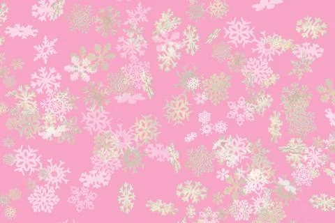 Falling snowflakes pattern on purple background Stock Illustration