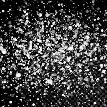 Falling snowflakes seamless background. Winter snowfall. Stock Illustration