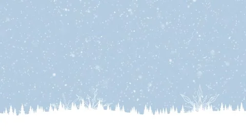 Falling snowflakes snowfall looping on artistic snow landscape background Stock Footage 340237366