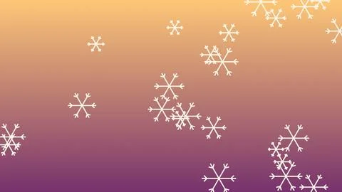 Falling snowflakes on striped gradient background illustration Stock Illustration