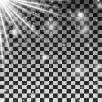 Falling snowflakes on transparent background. Christmas snowfall simple desig Illustrazione stock