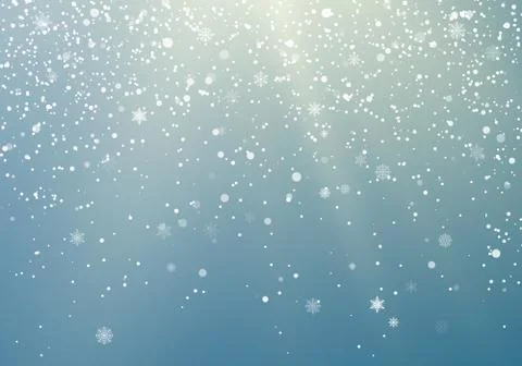 Falling Snowflakes transparent background. Winter pattern with crystallic sno Stock Illustration