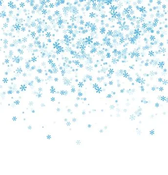 Falling snowflakes on white background Stock Illustration