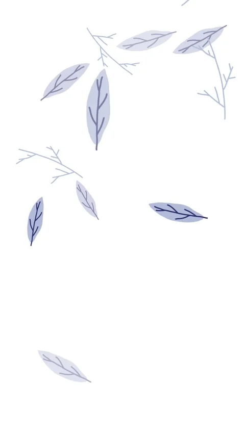 Falling Soft Blue Leaves on White Background Video stock 281784588
