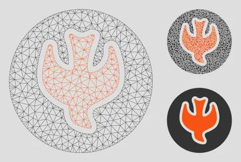 Falling Soul Vector Mesh Wire Frame Model and Triangle Mosaic Icon Illustrazione stock