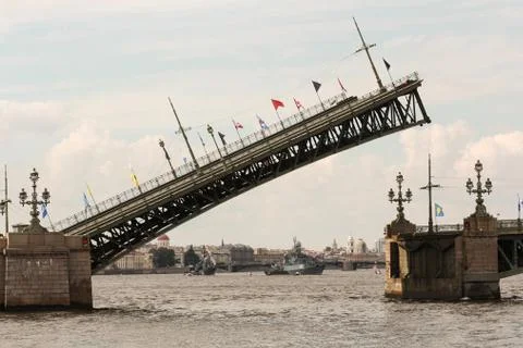 The falling span of the Trinity Bridge. Stock Photos