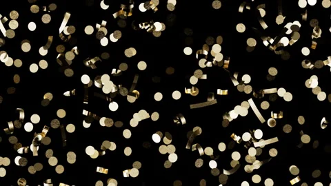 Falling sparkling gold shapes create a dynamic elegant celebration background Видео 341679196