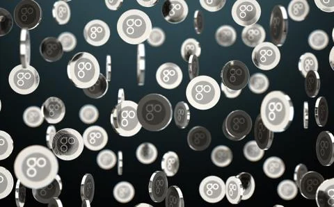 Falling Spinning Cryptocurrency Stock Illustration