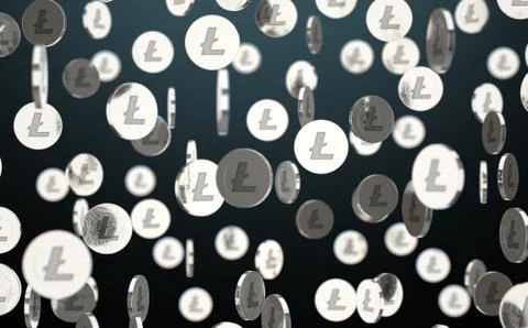 Falling Spinning Cryptocurrency Stock Illustration