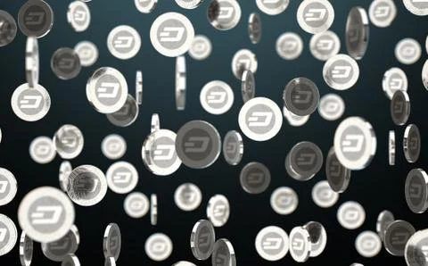 Falling Spinning Cryptocurrency Stock Illustration