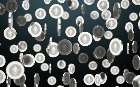 Falling Spinning Cryptocurrency Stock Illustration