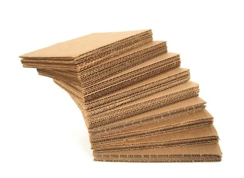 Falling stack of cardboard Foto stock