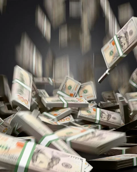 Falling stack of money Stock Footage 295999740