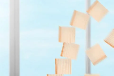 Falling stack wooden cube Stock Photos