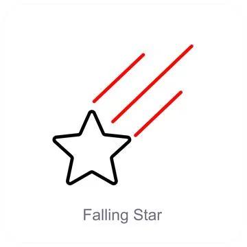 Falling Star and meteor icon concept Stock Illustration