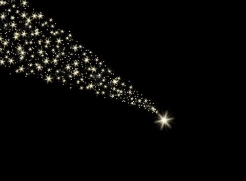Falling star on a black background Stock Illustration